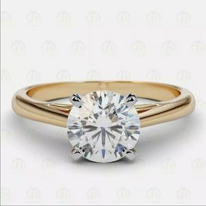 14k Yellow Gold 2Ct Moissanite Diamond Ring Retail $3,500!!